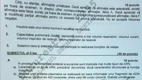 Subiectele de la Anatomie și Genetică, Bacalaureat 2020: aparatul reproducător, la ultimul subiect