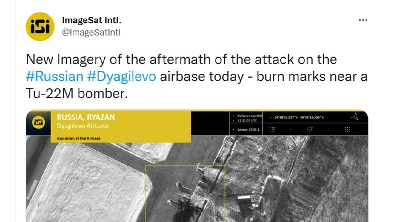 Imagini din satelit cu baza aeriană rusă din Diaghilevo lovită luni de dronele ucrainene