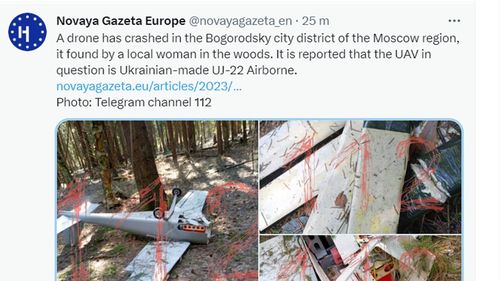 O dronă cu explozibil a căzut în apropiere de Moscova