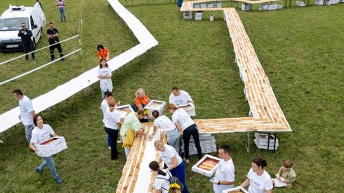 Un sat croat a bătut recordul mondial cu un şir de strudel de 3 km lungime