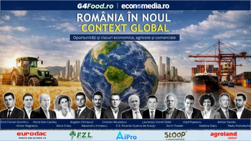 Urmărește LIVE conferința G4Food - Economedia „România în noul context global. Oportunități și riscuri economice, agricole și comerciale”