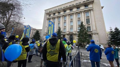 Protest al sindicaliștilor din Sănătate la guvern și ministere
