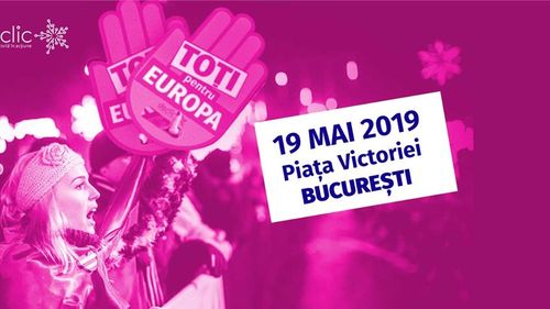 Declic organizează un mare concert pentru Europa în Piața Victoriei pe 19 mai. Vor cânta Vama, Taxi și Omul cu șobolani