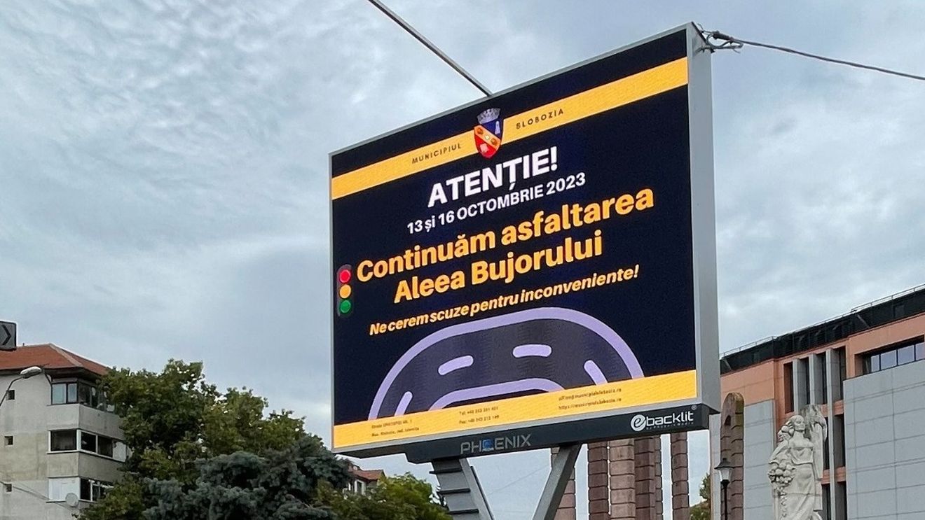 Panou digital în Slobozia prin care primăria va comunica locuitorilor informații despre comunitate