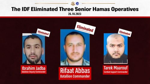 Armata israeliană anunță că a ucis trei agenți de rang înalt ai Hamas