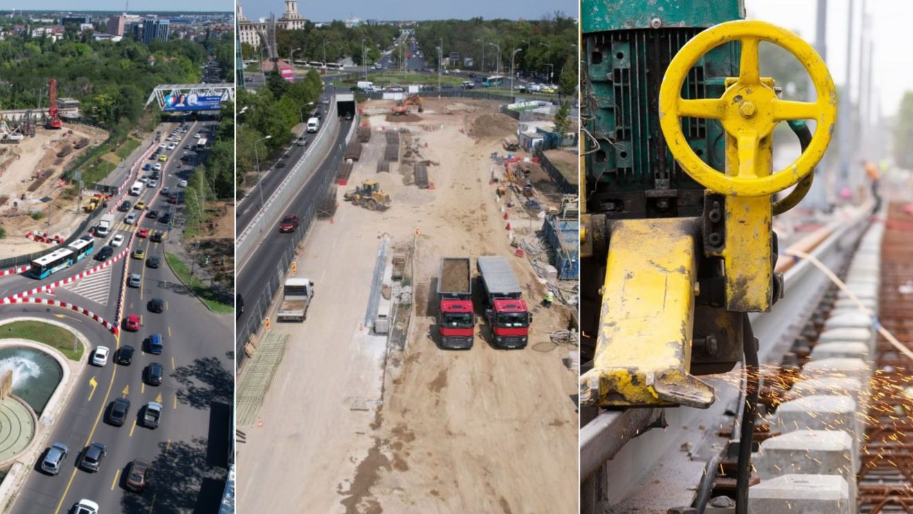 Mari lucrări de infrastructură care încurcă traficul rutier din Capitală, la început de an școlar: Mega șantiere în zona de nord - extinderea Metroului (M6), săpături la rețeaua de termoficare, plus schimbarea liniilor de tramvai