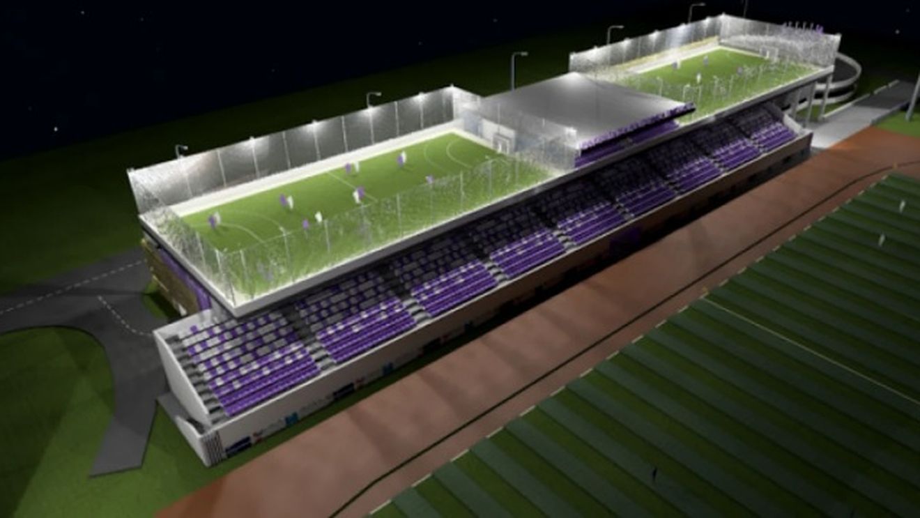 FOTO Terenuri de sport deasupra noii tribune a stadionului Știința din Timișoara. Pe trei nivele va fi amenajată o parcare auto cu 220 de locuri / Proiect futurist de 10 milioane de euro