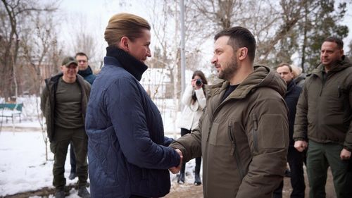 Zelenski s-a întâlnit cu premierul Danemarcei în regiunea Nikolaev