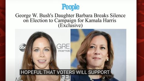 Fiica fostului preşedinte republican George W. Bush o sprijină pe Kamala Harris / Barbara Bush, care provine dintr-o familie celebră de republicani: „Sper că vom face ca ţara noastră să avanseze şi vom proteja drepturile femeilor”