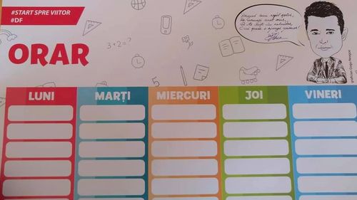 Orare pentru elevi, cu portretul primarului Sectorului 5 și mesajul “Să te uiți în calendar/C-ai șanse s-ajungi primar”, distribuite în școli