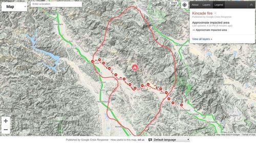Google a creat o hartă interactivă a incendiilor devastatoare din nordul Californiei