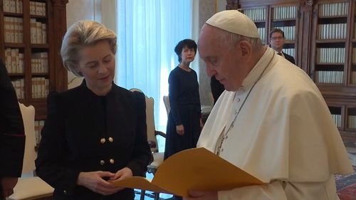 VIDEO Prima întâlnire dintre Papa Francisc și președinta Comisiei Europene, Ursula von der Layen, la Vatican