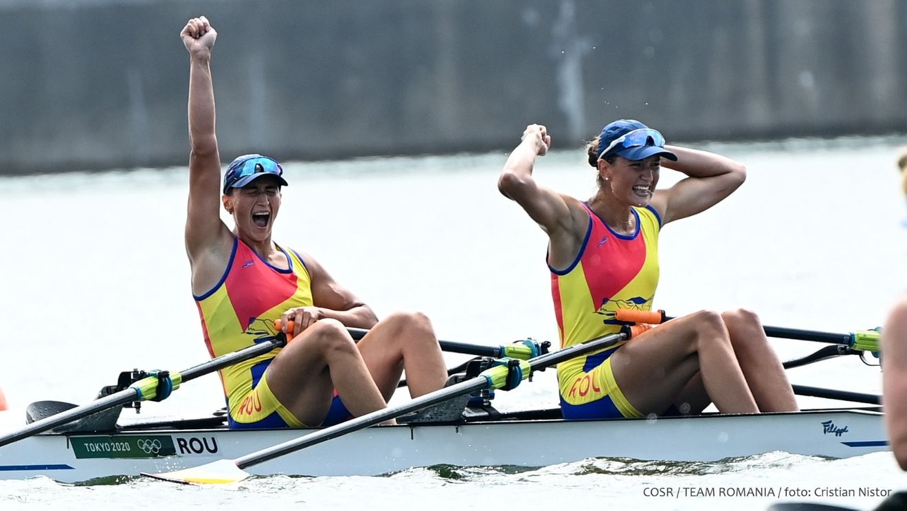 Jocurile Olimpice: România câștigă medalia de aur la dublu vâsle feminin/ Ancuța Bodnar și Simona Radiș au stabilit cel mai bun timp olimpic în această probă, la Tokyo
