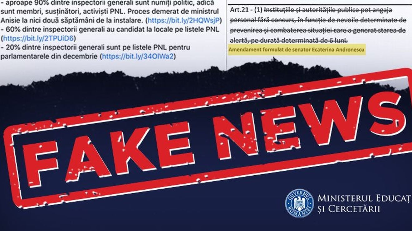 Ministrul Anisie aplică metoda Trump. Profesoara de română încearcă engleza și ratează înțelesul cuvintelor – ștampilează cu “fake news” opinia unui jurnalist și informații pe care nu le contrazice / Plus: “NU am nicio pârghie legală să pot profesionaliza și depolitiza Educația”