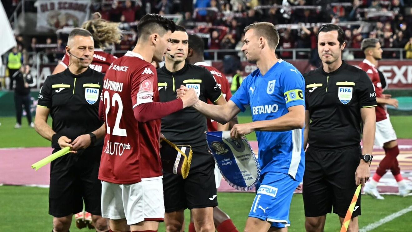 Universitatea Craiova, scor 2-1 cu Rapid București într-un meci din etapa a şaptea a fazei play-off a Superligii de fotbal