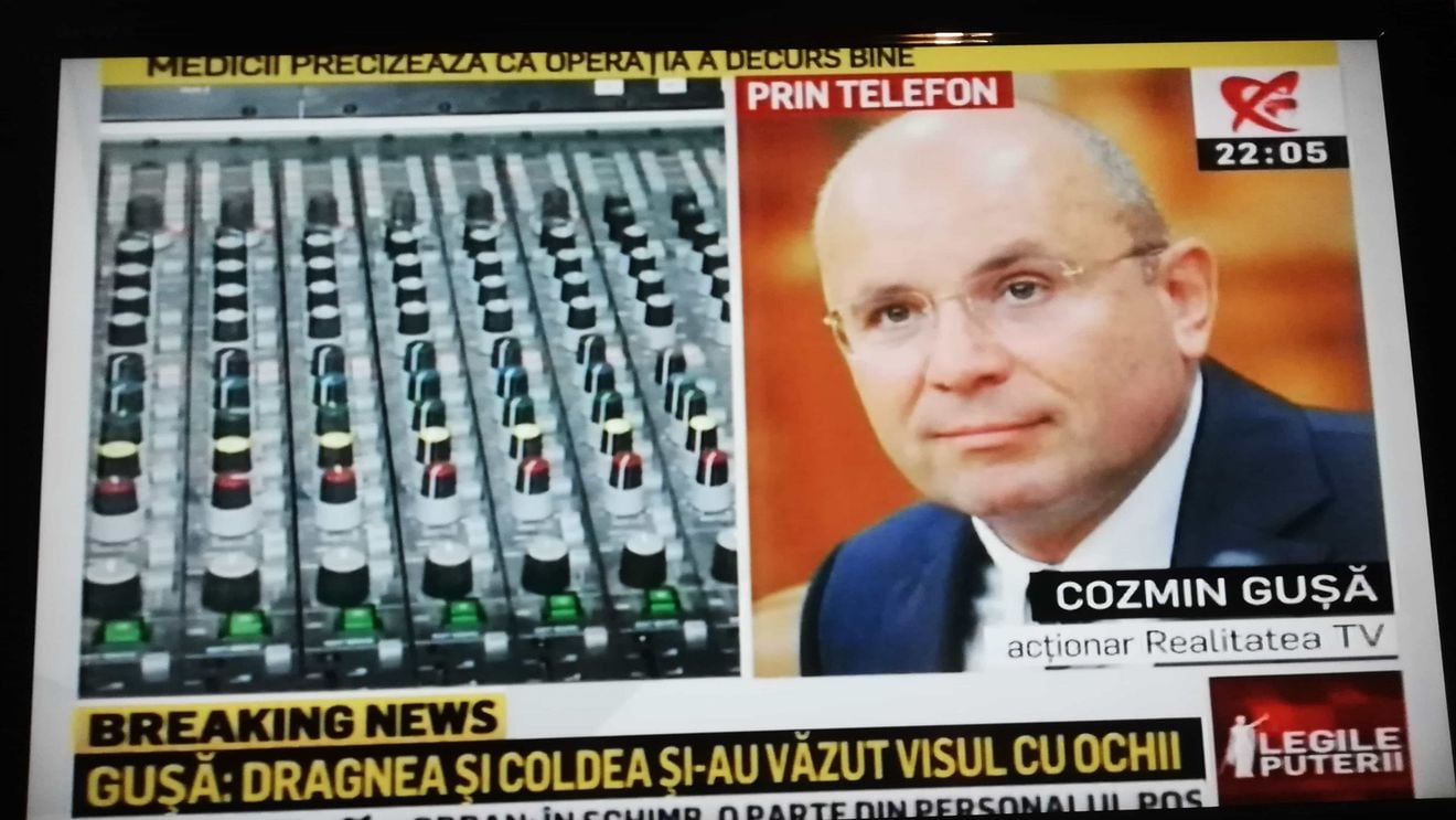 Gușă: De astăzi Realitatea Media este în faliment. A fost o lovitură de baros