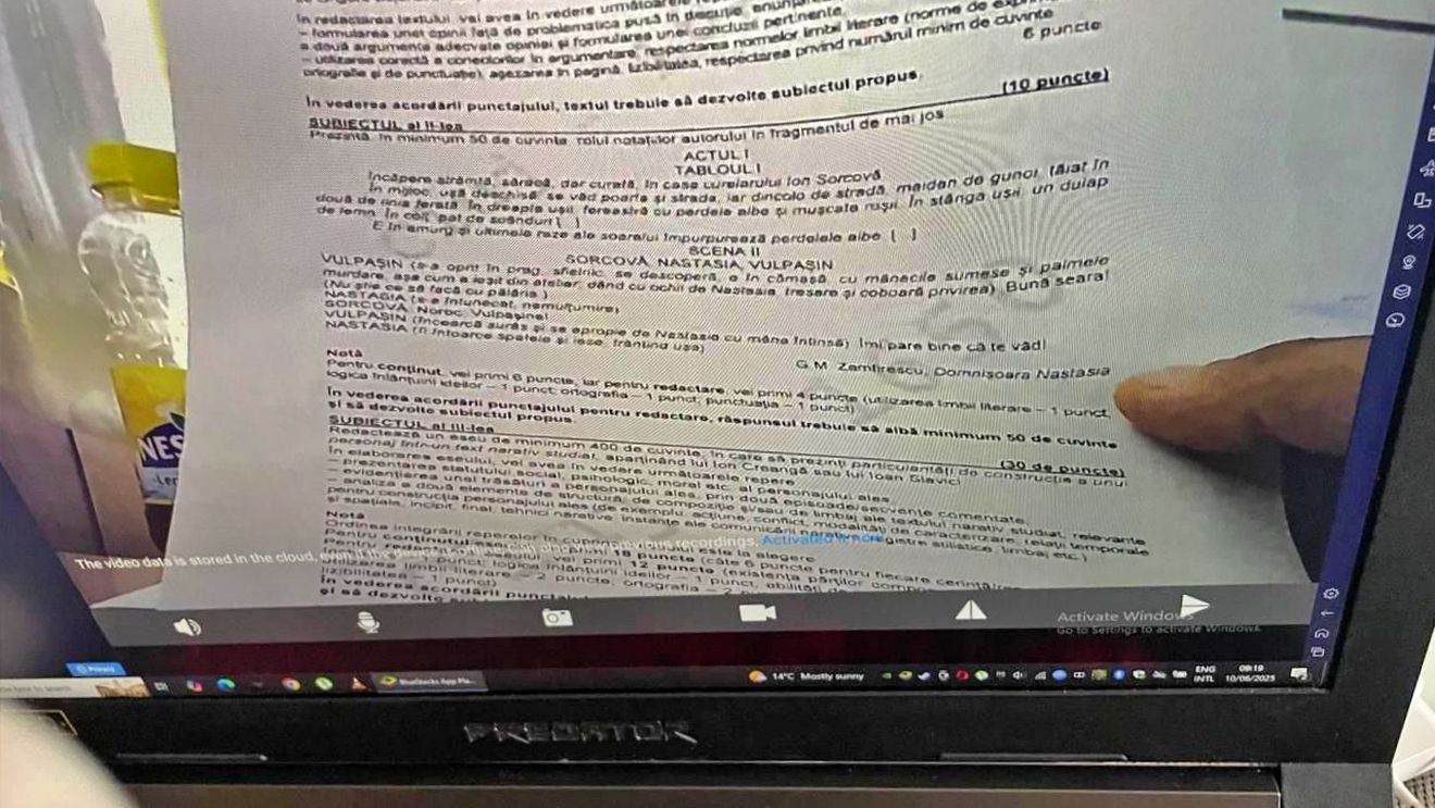 Candidatul din Cluj care a fotografiat subiectele la proba de Limba română – BAC 2025 a fost eliminat din examen, anunță inspectoratul școlar / El a avut o cameră ascunsă