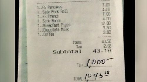 Un client a lăsat personalului unui restaurant din New Jersey un bacşiş de 1.000 de dolari, în semn de mulţumire pentru că a lucrat în timpul pandemiei