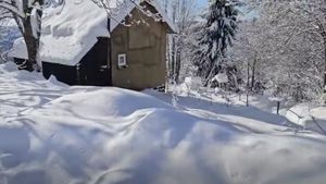 Şapte adulţi şi un copil au avut nevoie de ajutorul salvamontiștilor după ce au rămas blocaţi timp de mai multe zile, din cauza zăpezii, la o casă de vacanţă în județul Hunedoara