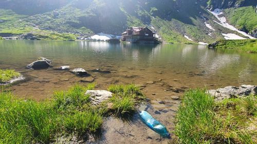 FOTO Bâlea Lac a ajuns o rușine pentru turismul sibian: Vârful kitsch-ului / La suprafața lacului glaciar poți observa păstrăvi sărind pe lângă PET-uri