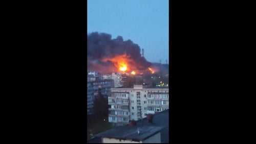 VIDEO Centrală electrică de lângă Kiev, „distrusă complet” de lovituri rusești