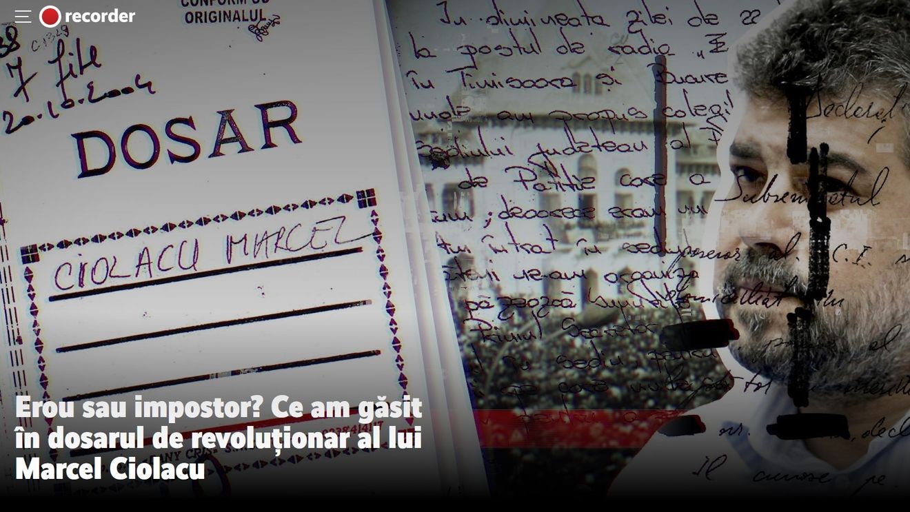 Recorder: Erou sau impostor? Dosarul de revoluționar al premierului Ciolacu, publicat integral în premieră / Una dintre semnăturile care l-au făcut revoluționar cu acte în regulă e suspectă de fals