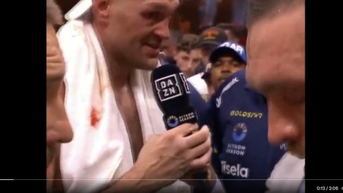 VIDEO Tyson Fury lasă să se înţeleagă că arbitrii i-au dat victoria lui Oleksandr Usyk din cauza războiului din Ucraina / Boxerul ucrainean l-a învins pe Tyson într-un meci având ca miză unificarea titlurilor mondiale la categoria grea