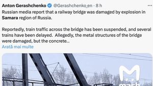 Explozie pe un pod de cale ferată din Rusia, traficul feroviar este perturbat