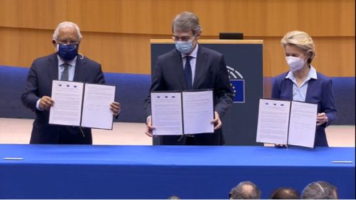 VIDEO Liderii Uniunii Europene au semnat declarația referitoare la Conferința privind viitorul Europei, prim pas în procesul de reformare a Uniunii / David Sassoli: Ne dorim ca toți cetățenii europeni să participe la construirea Europei de mâine