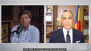 VIDEO Reacția stupefiată a lui Tucker Carlson când Călin Georgescu i-a spus că ”România e cea mai importantă țară din lume, Alfa și Omega” / Georgescu a declarat că a dispărut democrația din România, că autoritățile fac abuzuri, îi persecută votanții și susținătorii