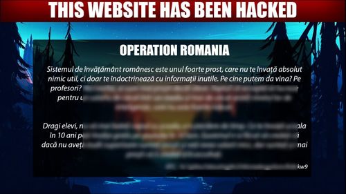 UPDATE Site-ul Ministerului Educației a fost spart de hackeri / Atacatorii au afișat un mesaj trivial, anti-sistemul de educație și antiguvernamental / Ministerul: Nu au fost compromise date confidențiale