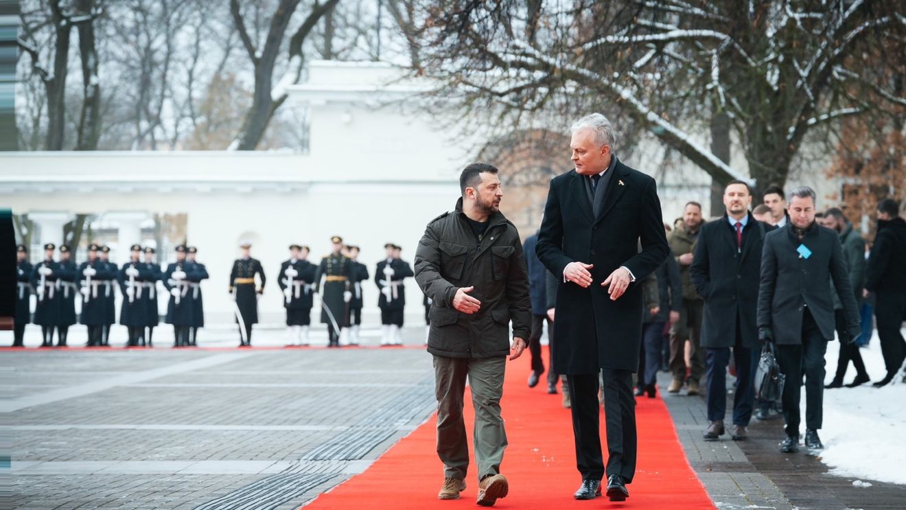 Președintele Zelenski, în vizită surpriză în Lituania