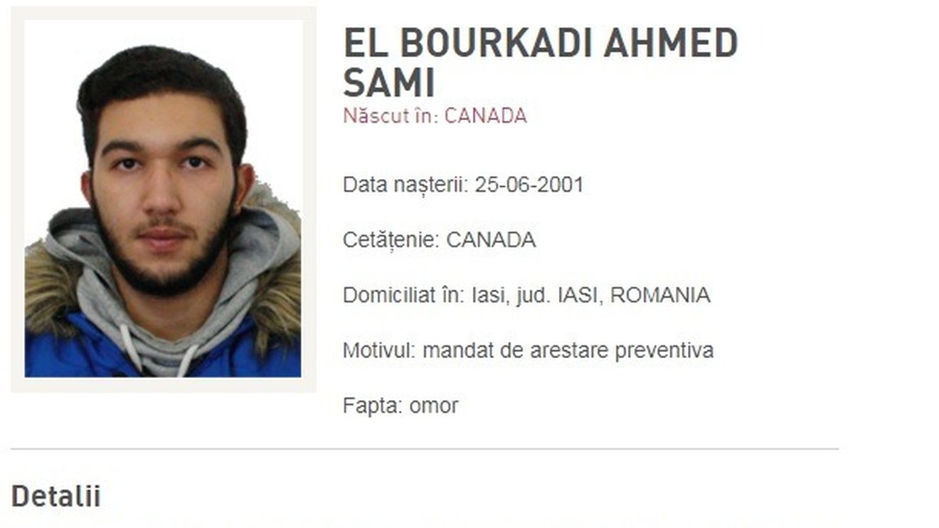 Tânărul originar din Maroc suspectat că i-a ucis pe cei doi tineri din Iaşi, dat în urmărire generală