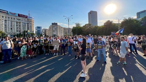 Protest Declic în Piața Victoriei. Câteva zeci de persoane cer abrogarea OUG 84