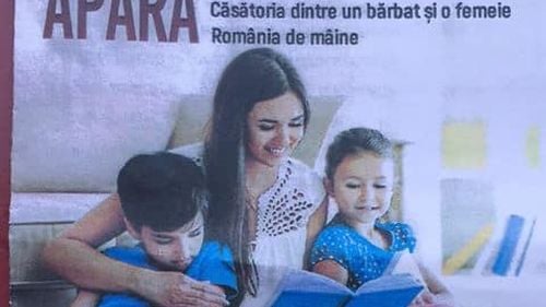 Propagandă pentru Referendumul pentru familia tradițională, răspândită în școli de stat