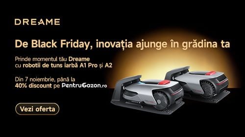 Lasă tehnologia să facă treabă în grădina ta. Mergi la următorul nivel cu roboții Dreame. Prinde ofertele de Black Friday la Dreame A1 PRO si A2 (P)