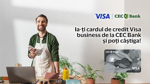 Afacerea ta are nevoie de investiții în tehnologie? Ia-ți cardul de credit Visa business de la CEC Bank și poți câștiga. 20 de vouchere Samsung a câte 500 de euro fiecare pentru device-uri necesare afacerii tale (P)