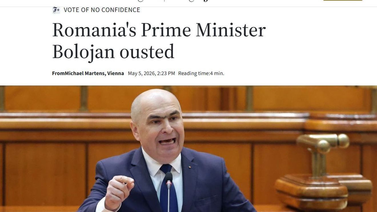 Articol elogios la adresa lui Ilie Bolojan în Frankfurter Allgemeine Zeitung: „Bolojan nu s-a limitat la a vorbi despre reforme – el a vorbit serios”