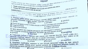 BAC 2025 - Subiecte Psihologie