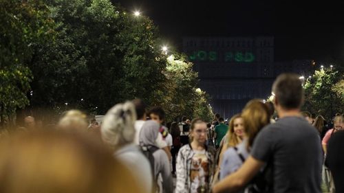 Mesajul JOS PSD, proiectat pe Parlament la iMapp Bucharest