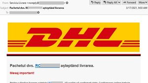 Campanie frauduloasă care imită serviciile de curierat ale DHL, descoperită de Directoratul Naţional pentru Securitate Cibernetică