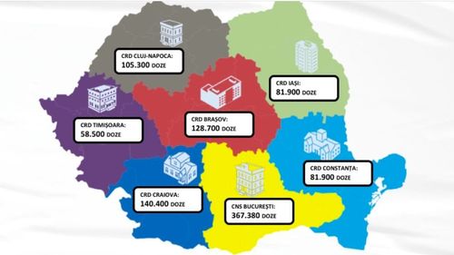 O nouă tranșă de vaccin Pfizer-BioNTech sosește luni în țară. 964.080 doze vor fi împărțite la cele mai importante centre de vaccinare din țară