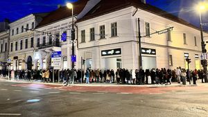 Oamenii au stat la coadă la deschiderea unei librării din Cluj-Napoca/ S-au dat gratuit 1000 de cărți și 150 de lumânări parfumate