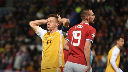 Republica Moldova ratează o calificare în premieră la Euro după înfrângerea cu 3-0 în fața Cehiei/ Moldovenii au făcut cele mai bune preliminarii din istoria naționalei