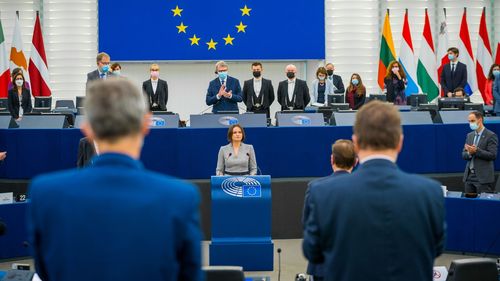 Lidera opoziţiei belaruse din exil, Svetlana Tihanovskaia, solicită din plenul Parlamentului European un răspuns mai ferm din partea UE împotriva regimului autocratic al lui Aleksandr Lukașenko