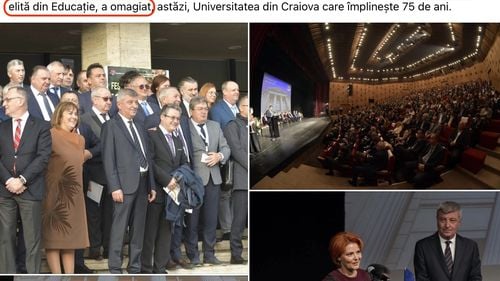 Greșeală gramaticală flagrantă a primarului Lia Olguța Vasilescu, în anunțul că găzduiește congresul CNR condus de Cîmpeanu: “Întreaga elită din Educație, a omagiat, astăzi, Universitatea din Craiova”