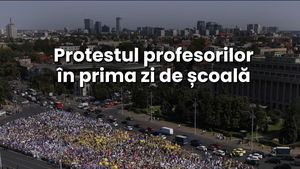 Mii de profesori au manifestat în București, împotriva măsurilor de austeritate din educație