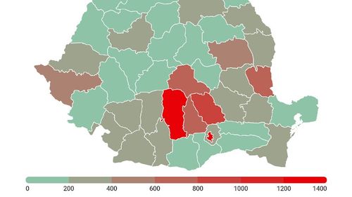 HARTA Epicentrul pandemiei de COVID: Argeș, Prahova, Brașov, Dâmbovița. O treime din totalul pacienților s-au infectat doar în ultimele 14 zile