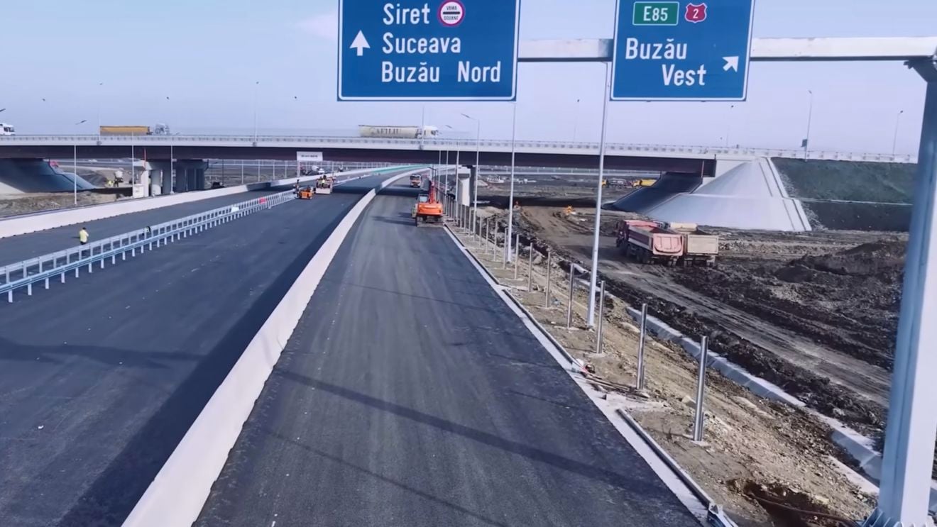 VIDEO Autostrada Moldovei A7 Ploiești - Buzău. Lotul 3 Pietroasele-Buzău va fi deschis circulației joi, 27 noiembrie / Se va putea circula doar pe autostradă de la București până la Focșani