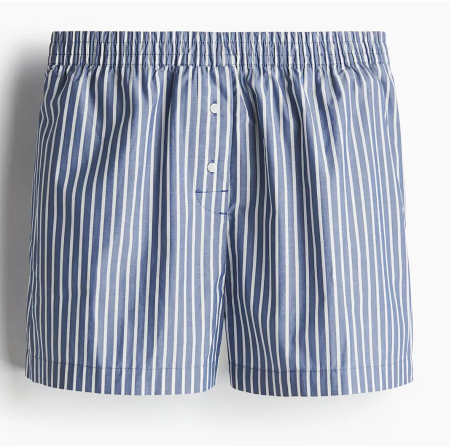 pantaloni scurti poplin in dungi 